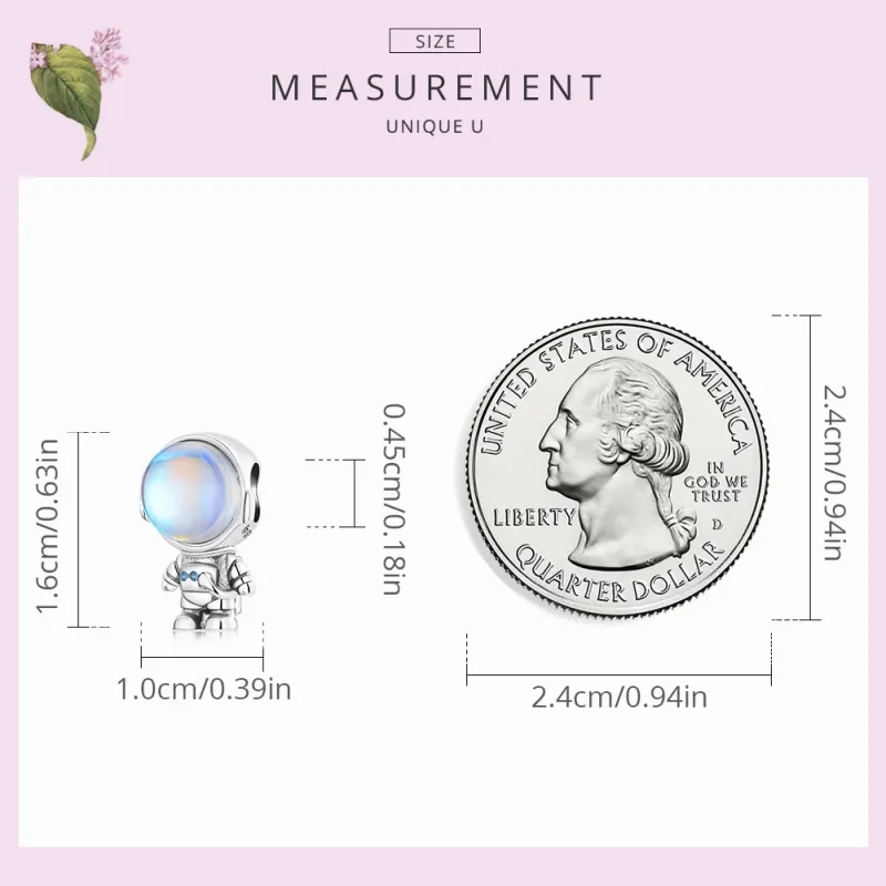 (bilde for) Pandora Style Varmfølende Astronaut Charm - BSC578 - Vis 4