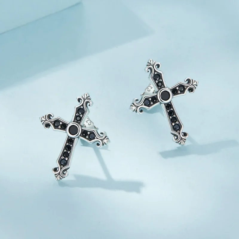 (bilde for) Pandora Style Vintage Cross Studs øredobber - SCE1655 - Vis 3