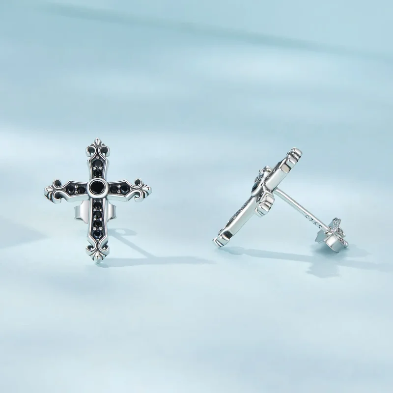 (bilde for) Pandora Style Vintage Cross Studs øredobber - SCE1655 - Vis 4