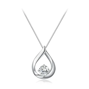 (bilde for) Pandora Style Water Drop Moissanite Halskjede (ett sertifikat) - MSN015