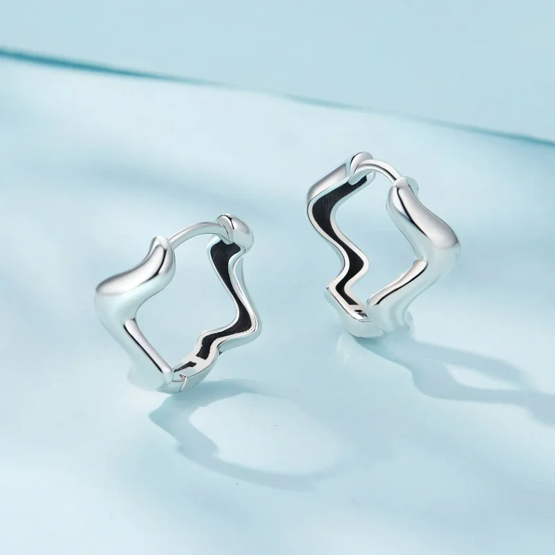 (bilde for) Pandora Style Wave Hoop øredobber - SCE1624 - Vis 4