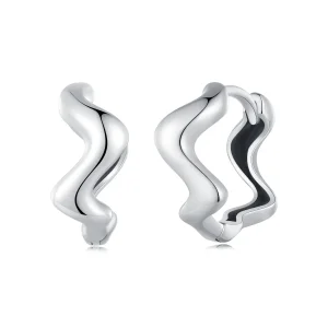 (bilde for) Pandora Style Wave Hoop øredobber - SCE1624