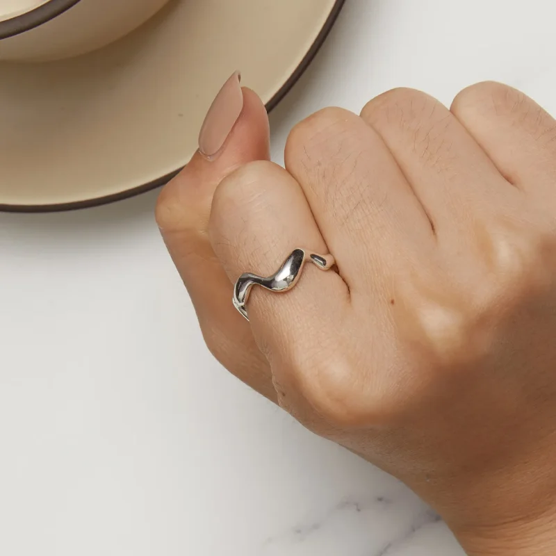 (bilde for) Pandora Style Wave Ring - SCR954 - Vis 6