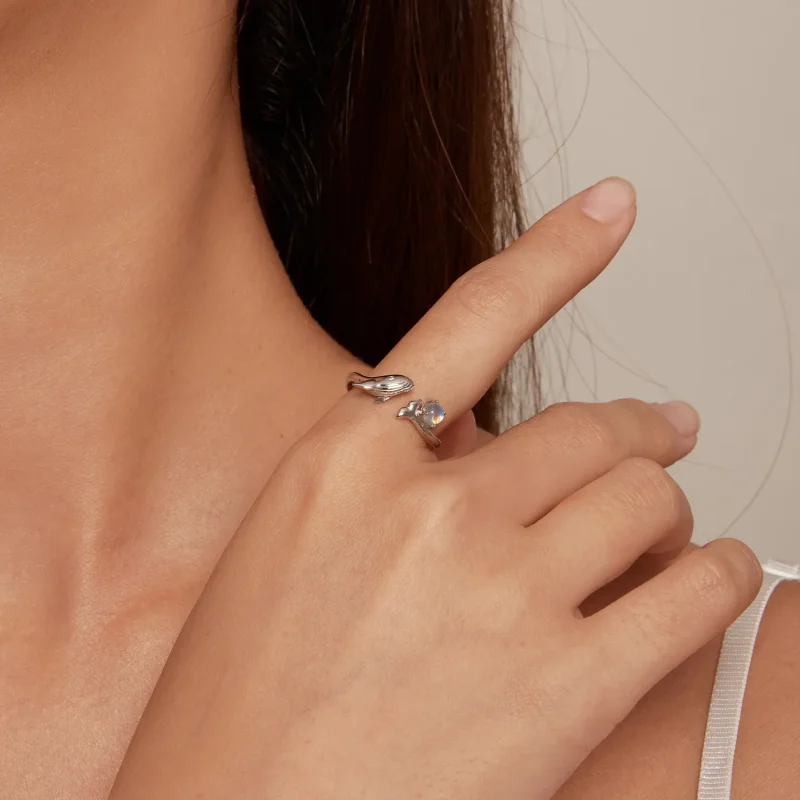 (bilde for) Pandora Style Whale Open Ring - BSR473-E - Vis 7