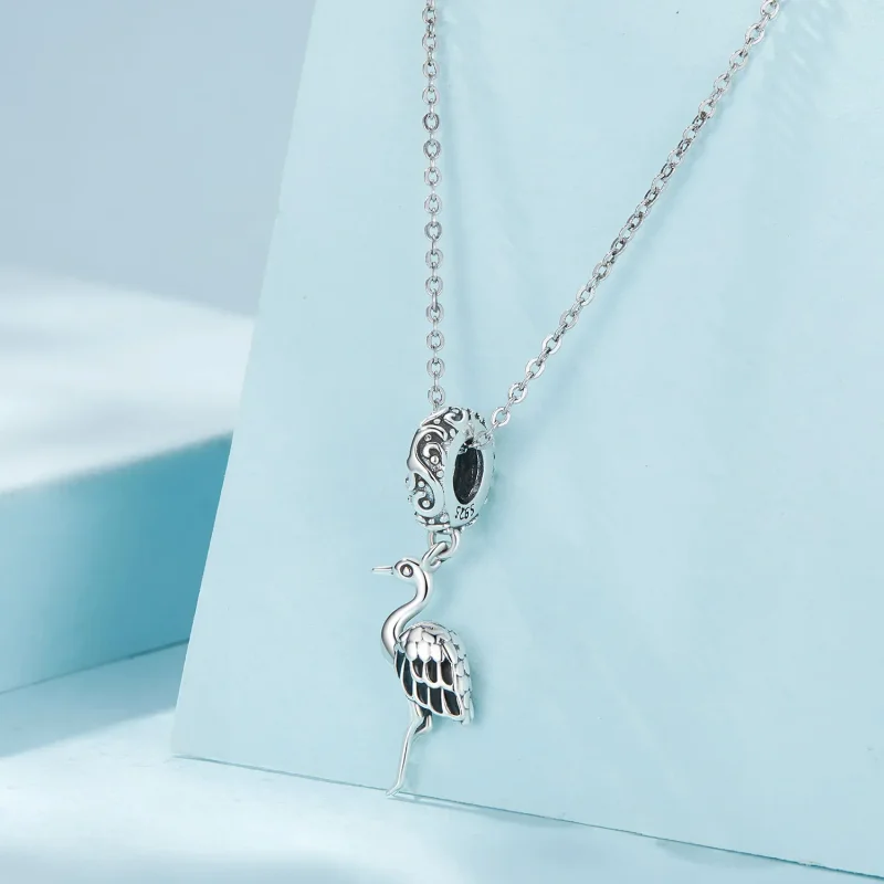 (bilde for) Pandora Style White Stork Dangle - SCC2635 - Vis 2