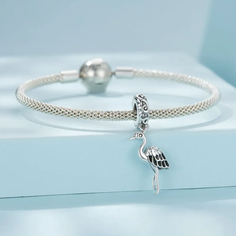 (bilde for) Pandora Style White Stork Dangle - SCC2635 - Vis 3
