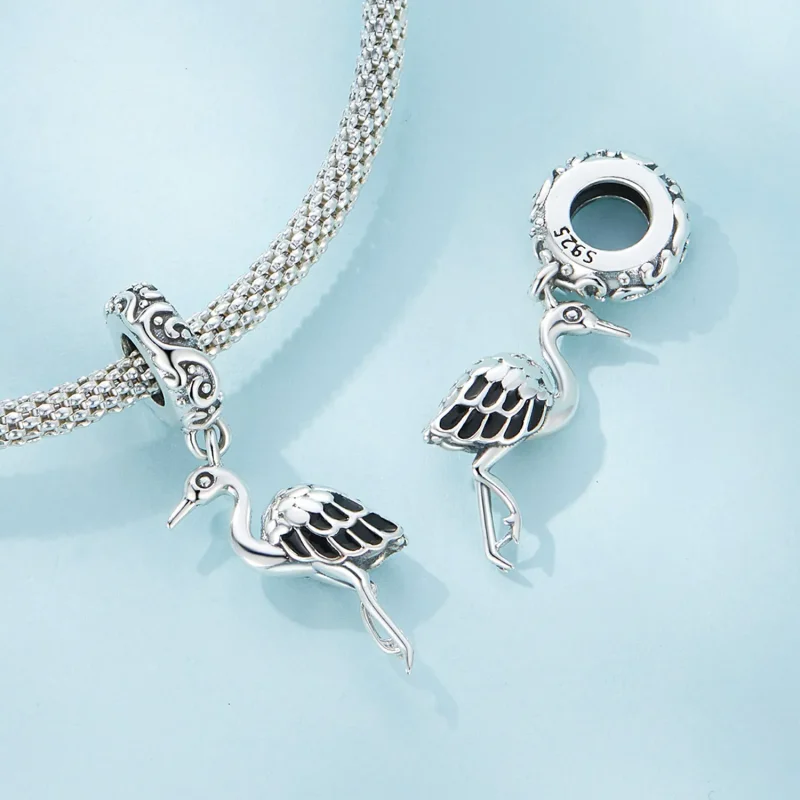 (bilde for) Pandora Style White Stork Dangle - SCC2635 - Vis 4