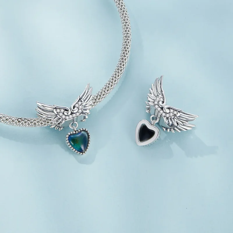 (bilde for) Pandora Style Wings Guardian Emotional Stone Charm - SCC2581 - Vis 7