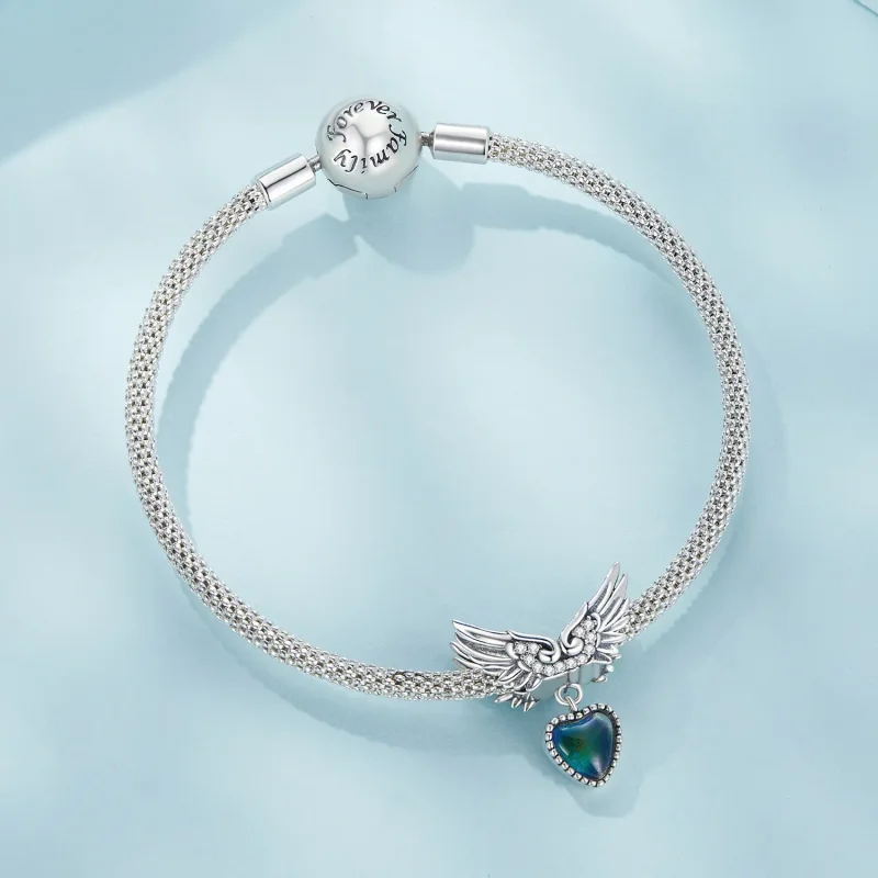 (bilde for) Pandora Style Wings Guardian Emotional Stone Charm - SCC2581 - Vis 8