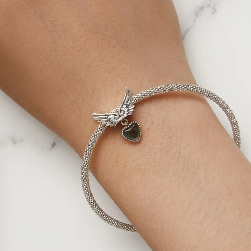 (bilde for) Pandora Style Wings Guardian Emotional Stone Charm - SCC2581 - Vis 10