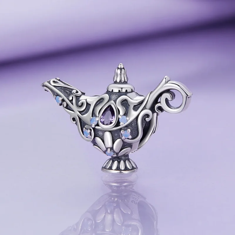 (bilde for) Pandora Style Wishing Magic Lamp Charm - BSC893 - Vis 2