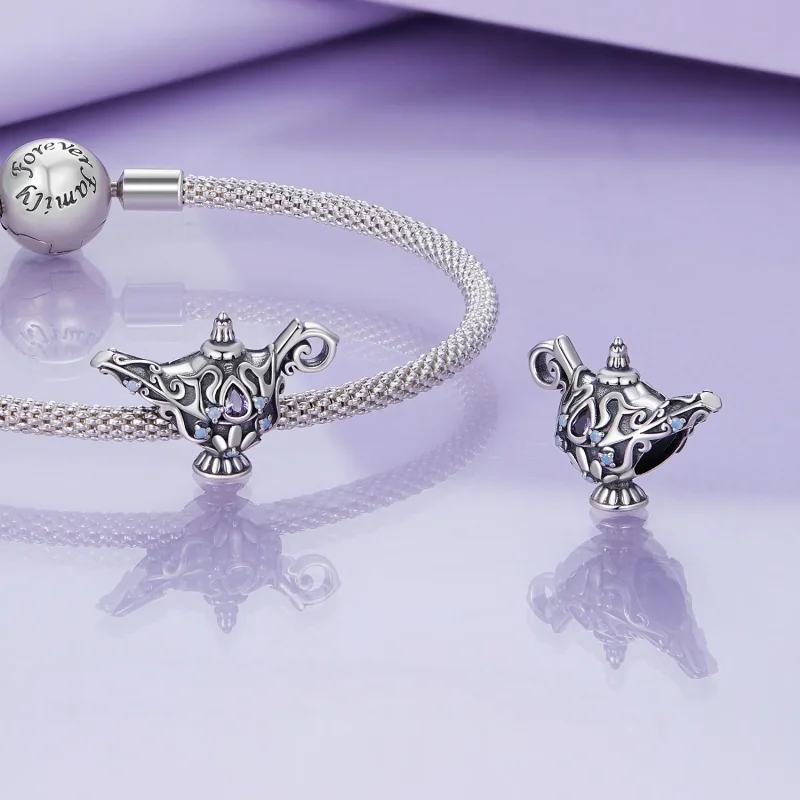 (bilde for) Pandora Style Wishing Magic Lamp Charm - BSC893 - Vis 4