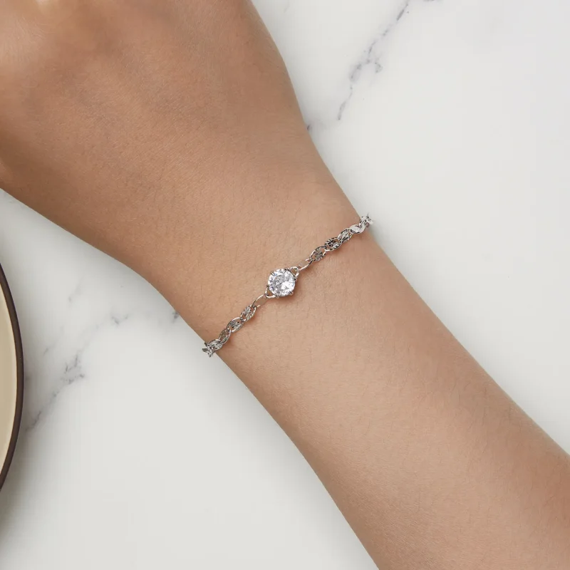(bilde for) Pandora Style Zircon Fine Sparkle Chain Armbånd - BSB142 - Vis 5