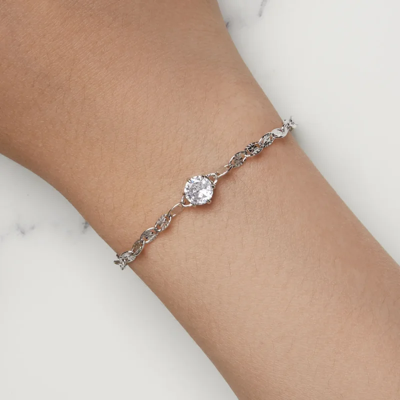 (bilde for) Pandora Style Zircon Fine Sparkle Chain Armbånd - BSB142 - Vis 7