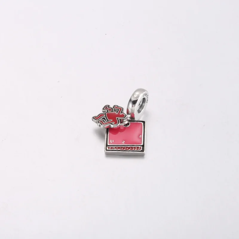 (bilde for) Keith Haring™ x Pandora Gående Hjerte Dobbel Hengende Charm - 792216C01 - Vis 3