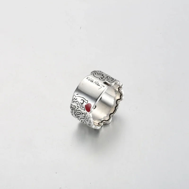 (bilde for) Keith Haring™ x Pandora Line Art Love & People Bred Ring​ - 192222C01 - Vis 4