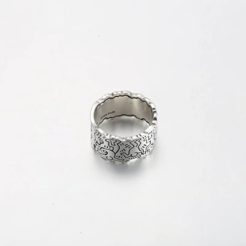 (bilde for) Keith Haring™ x Pandora Line Art Love & People Bred Ring​ - 192222C01 - Vis 5