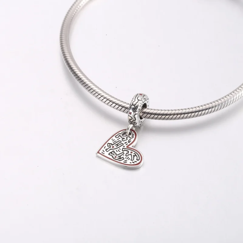 (bilde for) Keith Haring™ x Pandora Line Art People Heart Hengende Charm - 792215C01 - Vis 4