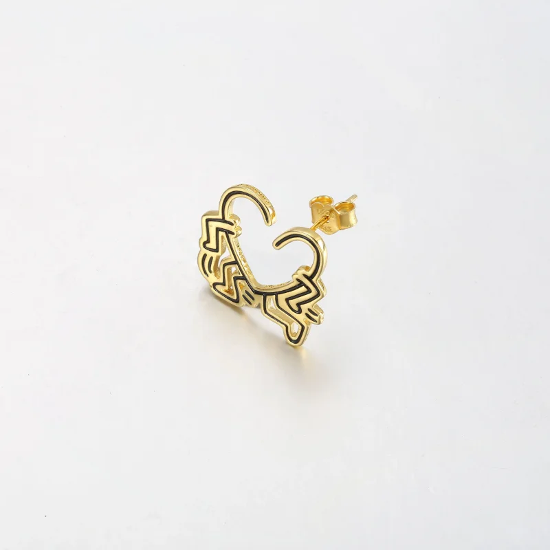 (bilde for) Keith Haring™ x Pandora Walking Heart Øredobb​ - 262221C01 - Vis 2