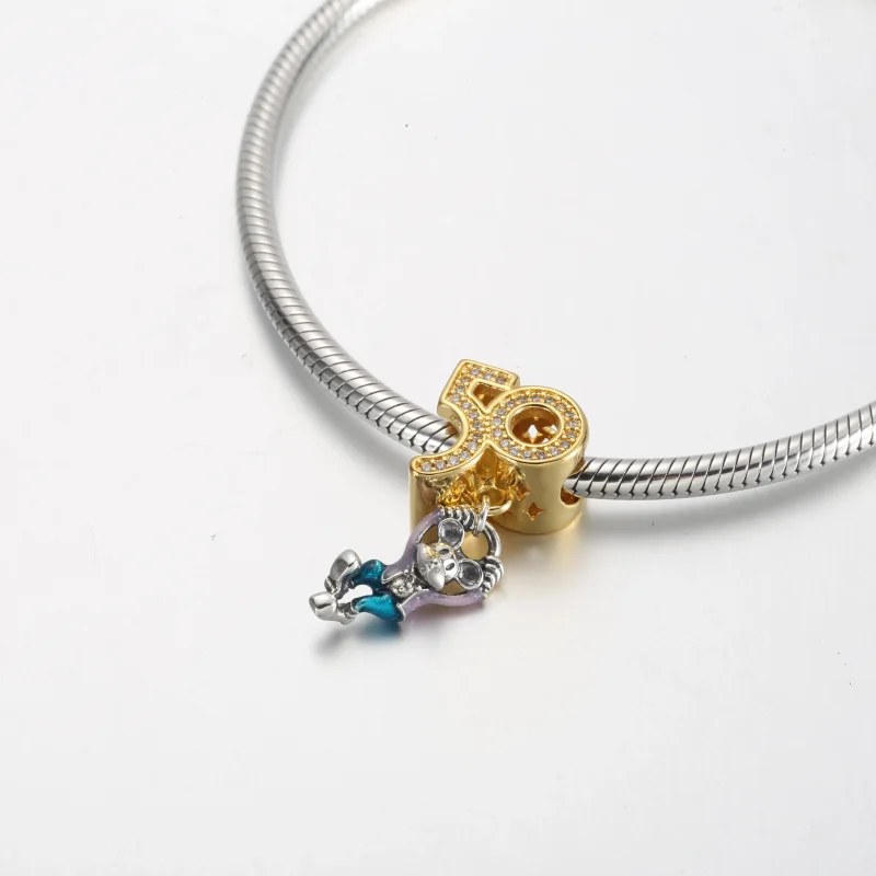 (bilde for) Pandora Disney Parks Mikke Mus 50-årsjubileum Dangle Charm - 769597C01 - Vis 6