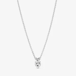 (bilde for) Pandora Dobbelt Hjerte Anheng Funklende Collier Halskjede - 391229C01