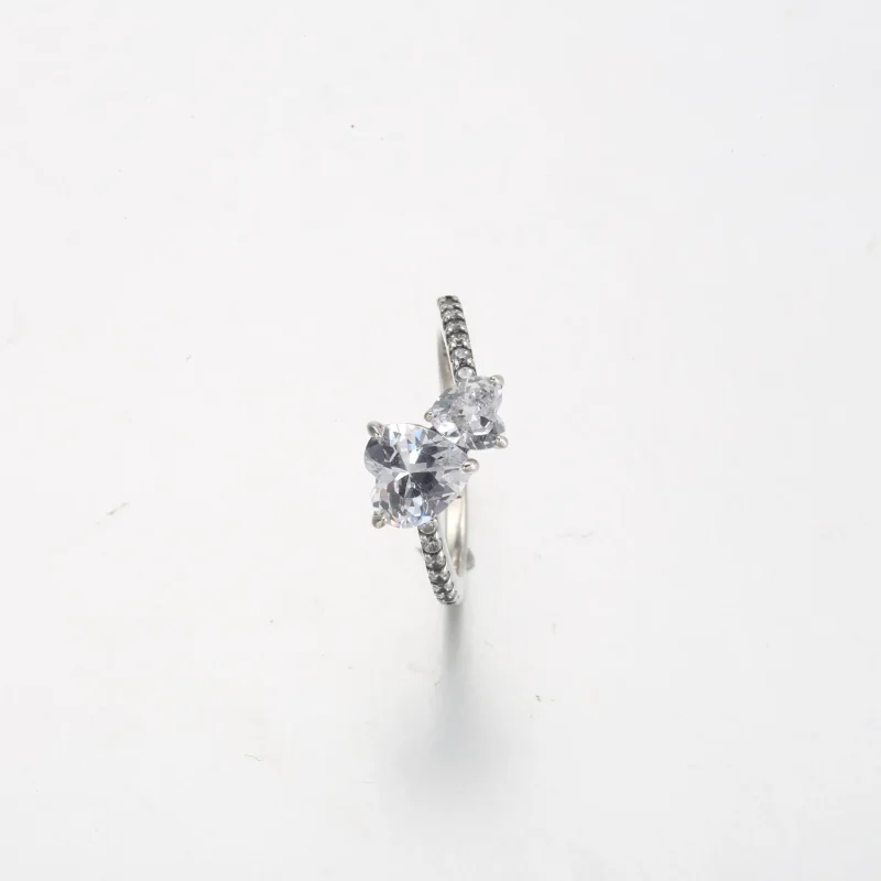 (bilde for) Pandora Dobbelt Hjerte Funklende Ring - 191198C01 - Vis 4