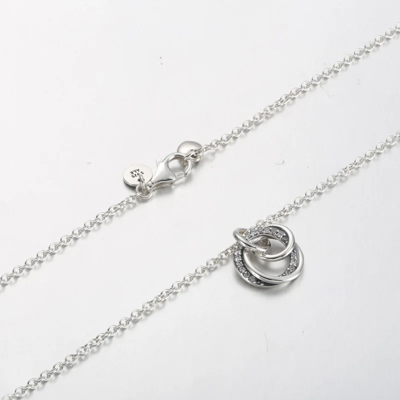 (bilde for) Pandora Familie For Alltid Omkranset Anheng Halskjede - 391455C01 - Vis 5