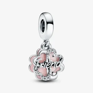 (bilde for) Pandora Firkløver Vennskap Dobbel Hengende Charm - 792245C01