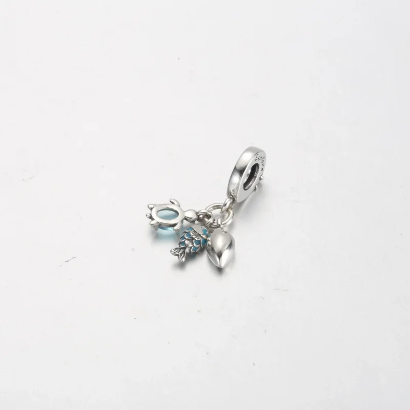 (bilde for) Pandora Fisk, Havskilpadde og Konch Trippel Hengende Charm - 791697C01 - Vis 3