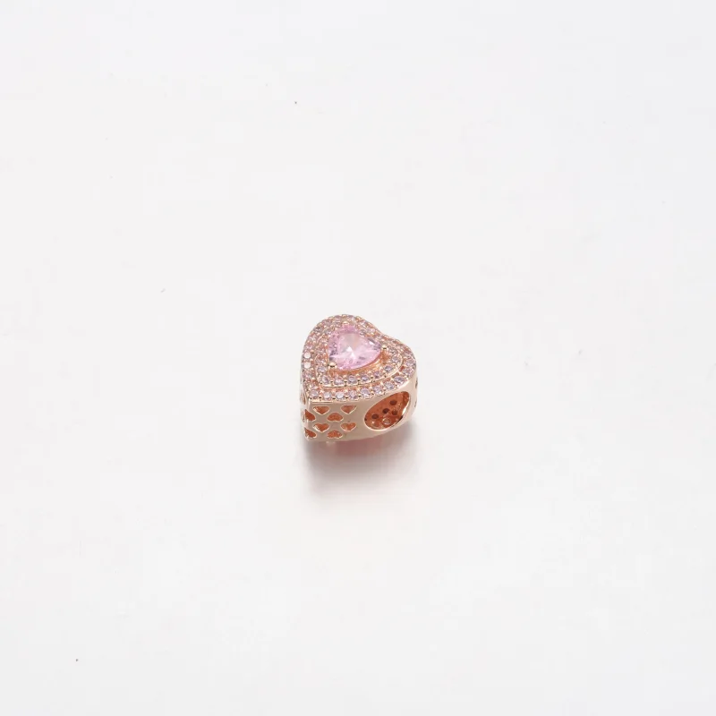 (bilde for) Pandora Funklende Flatt Hjerte Charm - 789218C01 - Vis 2