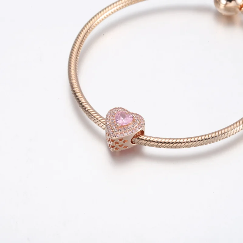 (bilde for) Pandora Funklende Flatt Hjerte Charm - 789218C01 - Vis 5