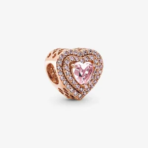 (bilde for) Pandora Funklende Flatt Hjerte Charm - 789218C01