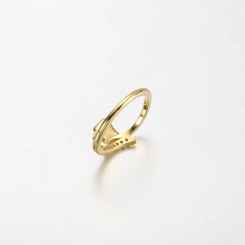 (bilde for) Pandora Ginkgo 14k gold-plated ring with clear cubic zirconia - 162444C01 - Vis 5