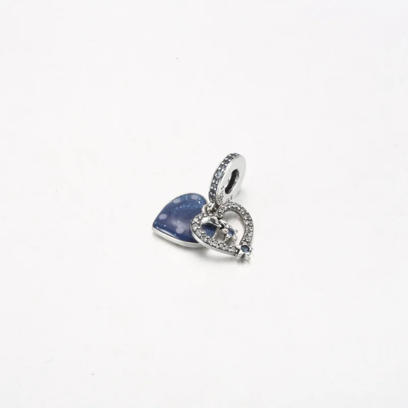 (bilde for) Pandora Himmelsk Stjerneskudd Hjerte Dobbel Hengende Charm - 792356C01 - Vis 2