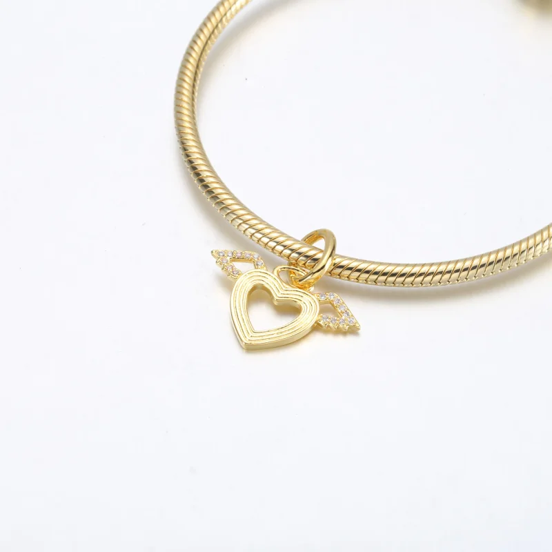 (bilde for) Pandora Hjerte og Englevinger Hengende Charm - 752362C01 - Vis 4