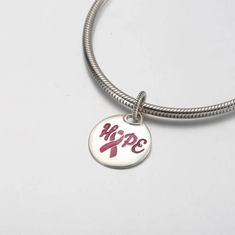 (bilde for) Pandora Hope Pink Ribbon Pendant - ENG398610C00_9 - Vis 4