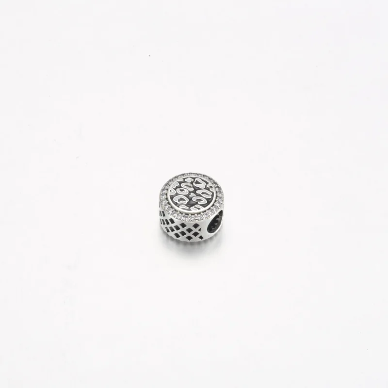 (bilde for) Pandora Leopardprint sterling sølv sjarm med klar cubic zirconia, grå, svart og - Vis 2