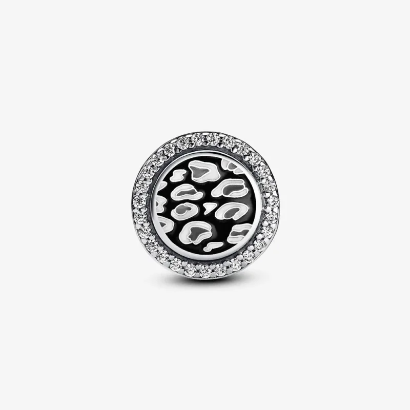 (bilde for) Pandora Leopardprint sterling sølv sjarm med klar cubic zirconia, grå, svart og - Vis 6