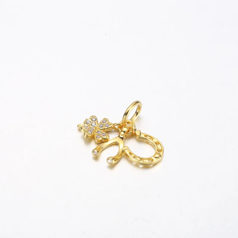 (bilde for) Pandora Lucky Clover, Wishbone & Horseshoe Dingle Charm - 752337c01 - Vis 2