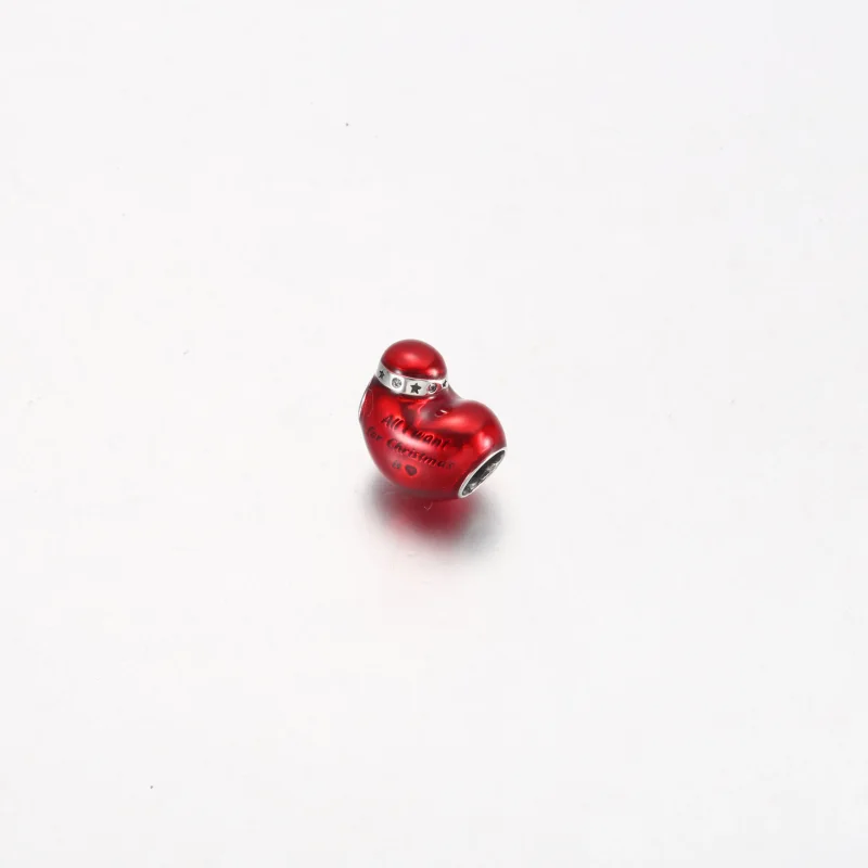 (bilde for) Pandora Metallisk Rødt Julehjerte Charm - 792336C01 - Vis 2