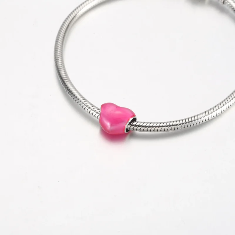 (bilde for) Pandora Metallisk Rosa Hjerte Charm - 799291C03 - Vis 5
