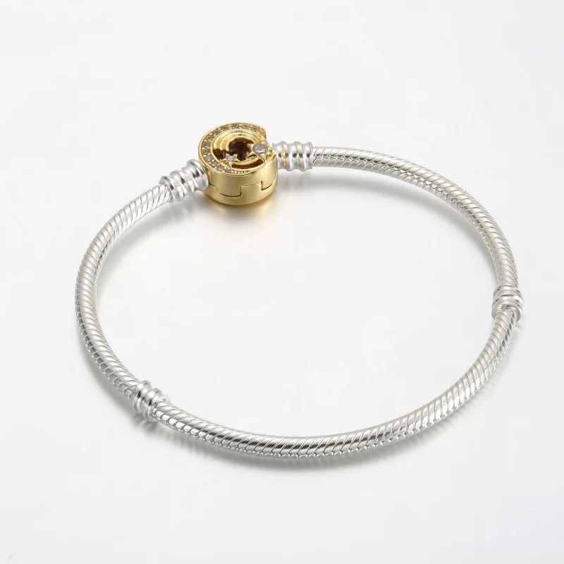 (bilde for) Pandora Moments Asymmetrisk Stjerneskudd Klemme Slangekjedearmbånd - 562205C01 - Vis 2