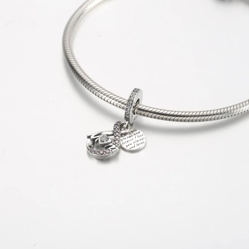 (bilde for) Pandora Mor Evighet Pavé Dobbel Hengende Charm - 791468C01 - Vis 4