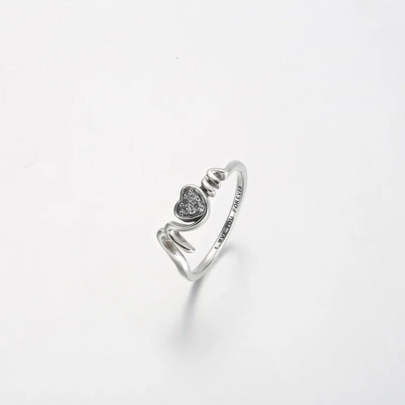 (bilde for) Pandora Mor Pavé Hjerte Ring - 191149C01 - Vis 2