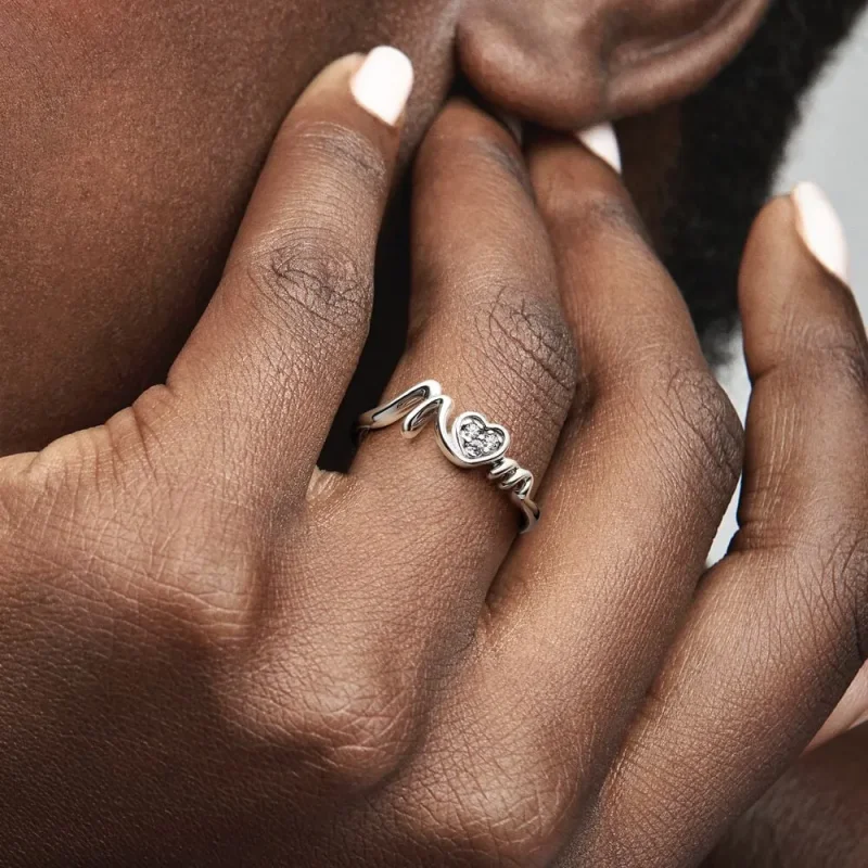 (bilde for) Pandora Mor Pavé Hjerte Ring - 191149C01 - Vis 6