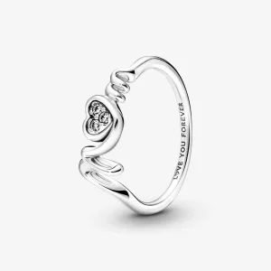(bilde for) Pandora Mor Pavé Hjerte Ring - 191149C01