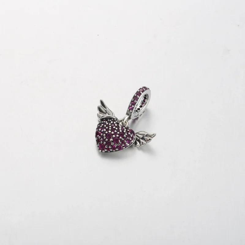 (bilde for) Pandora Pavé Heart & Angel Wings halskjede - 398505C01 - Vis 2