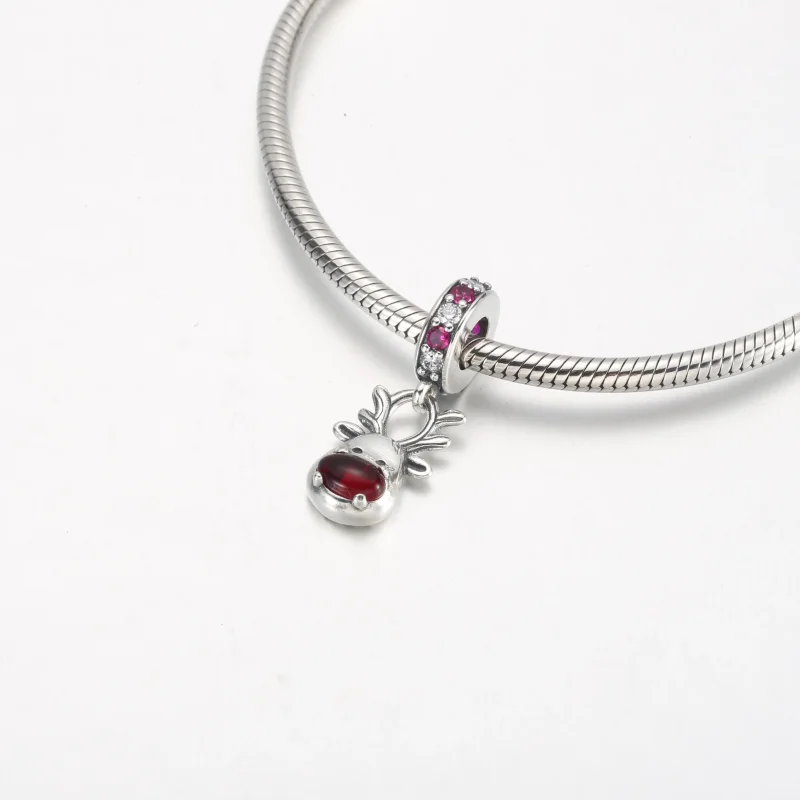 (bilde for) Pandora Rødneset Reinsdyr Murano Hengende Charm - 792330C01 - Vis 4
