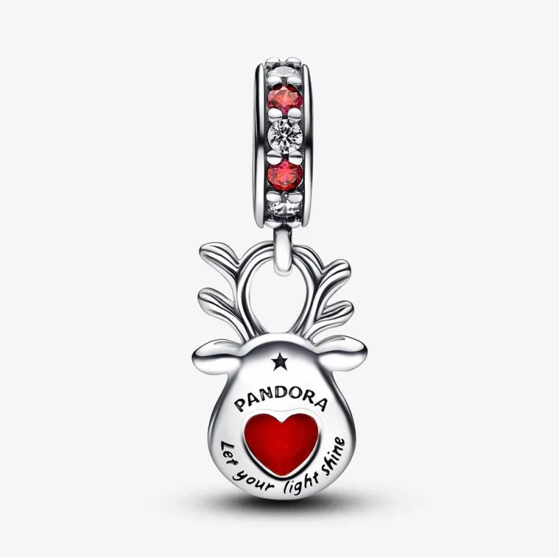 (bilde for) Pandora Rødneset Reinsdyr Murano Hengende Charm - 792330C01 - Vis 5