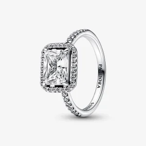 (bilde for) Pandora Rektangulær Funklende Sirkel Ring - 192391C01